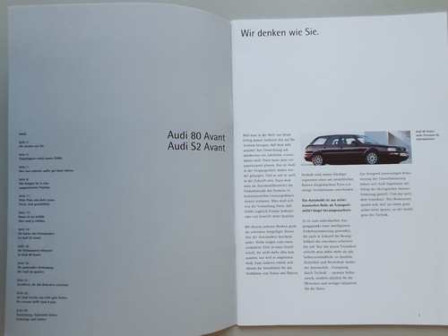36seitiger audi prospekt 80 - prospekt, "80